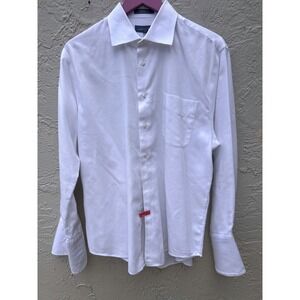 Nordstrom Mens Shop White Non-Iron Dress Shirt French Cuff Spread Size 16/33
